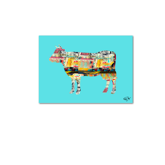 San Luis Obispo Cow greeting card landscape A7 (5x7)